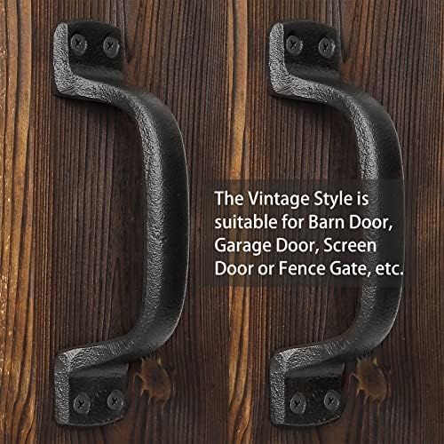 Livfodrm црна штала рачки на вратата од леано железо, рачка, рустикална цврста тешка врата на вратата на вратата, оградата за влечење,