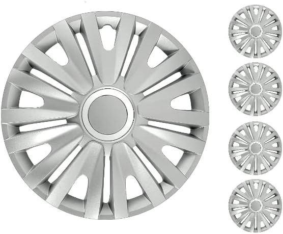 Копри сет од покривка од 4 тркала од 14 инчи сребрен Hubcap Snap-on Fit Hyundai