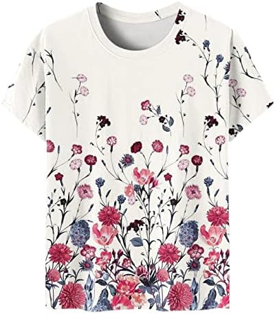 Есен летен врвен маица за тинејџерски девојки со кратки ракави памучни екипаж вратот на вратот графички лабава фит салон кошула pH ph