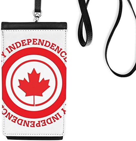 Кананда јавор и телефонска чанта за паричник за независност што висат мобилна торбичка со црн џеб