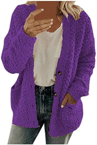 Зимски палта за жени 2022 случајни плус големина кадифни џемпер џебови копчиња за надворешна облека кардиган палто палта