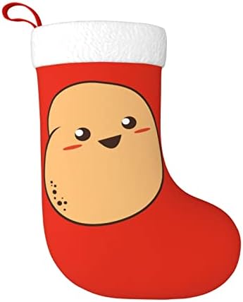 Waymay Kawaii Comport Christmas Stocking 18 инчи Божиќ што виси чорап класичен празник за декорација на одмор