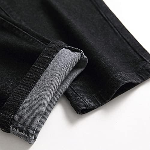 Maiyifu-GJ искинаа тенок фармерки за мажи за вознемирени уништени панталони со тексас на нозе, ретро хип-хоп, измиени џин панталони