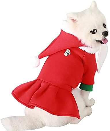 Костим за божиќни кучиња, божиќно кучиња, фустани фустан, миленичиња Божиќна костум со Дедо Мат Облека за мачка Зимска облека Божиќна
