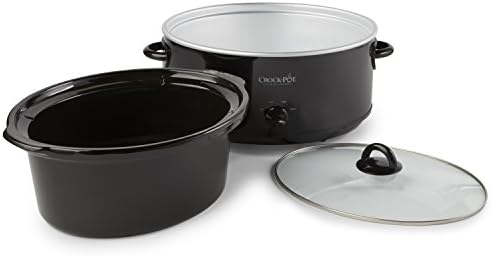 Crock-Pot Големи 8 квартални овални прирачникот бавен шпорет и потопла храна, црна
