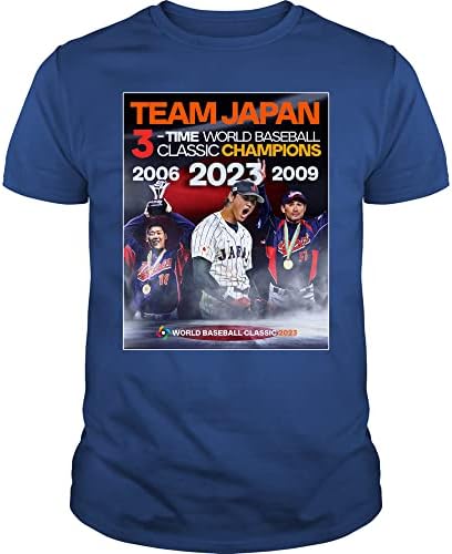 Тим Јапонија 3-време ВБЦ Шампиони Маица Јапонија Бејзбол Светски Класичен Шампиони 2023 2009 2006 Маица