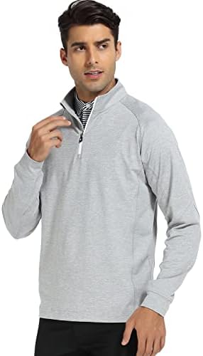 Деолакс четвртина поштенски пуловер мажи суво вклопување 1/4 zip голф пуловер upf50+ влага се потсмева на вратот на вратот,