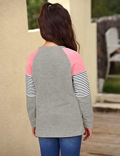 Lookbookstore девојки џемпери за маички со долги ракави, пулвер, врвови со маички со големина 4-13