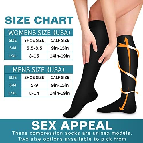 BLUEENJOY Компресија Чорапи За Жени &засилувач; Мажите-Најдобра Поддршка За Медицински Сестри, Трчање, Пешачење, Обновување &засилувач; Лет