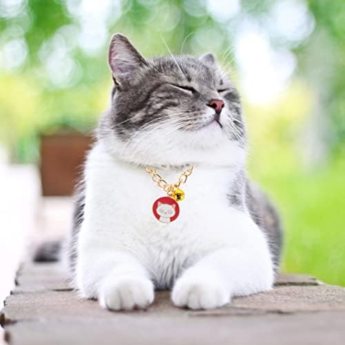 Ultechnovo ПЕТ ланец ѓердан јака: метал златен врски ланец ѓердан куче мачка врска со ланец ѓердан со приврзоци прилагодливи миленичиња