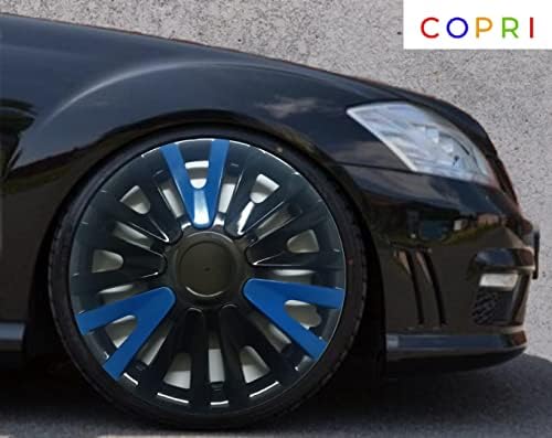 Копри сет од покривка од 4 тркала од 14 инчи црно-сини Hubcap Snap-on одговара на Хонда