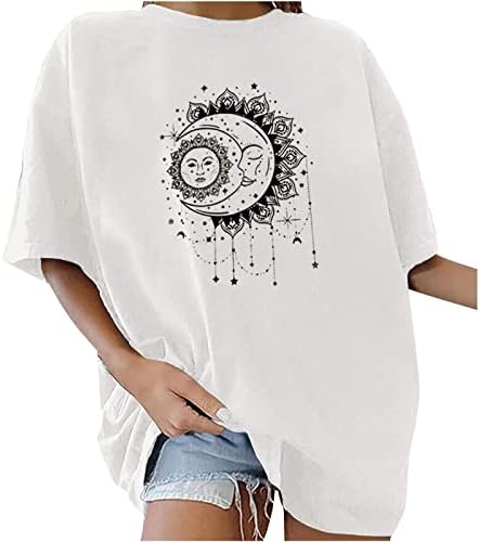 Tee тинејџерки летни есенски облека за кратки ракави трендовски екипаж памук графички врвен маица за жени K4 K4
