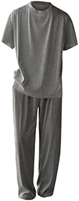 Стоута Менс мраз свила обични костуми, лето -тренер за истегнување, врвови и шорцеви со кратки ракави поставени облеки на летни