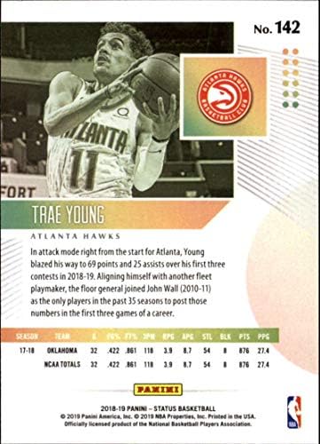 2018-19 Статус на Панини 142 Трај Млад РЦ дебитант Атланта Хоукс НБА кошаркарска трговска картичка