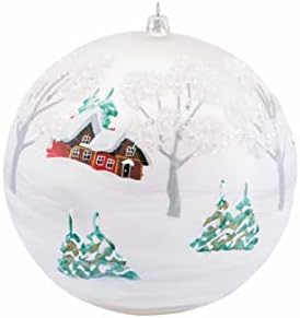 Божиќен украс на полска галерија, зимска експлозија, голема разнесена стаклена топка 8-инчен