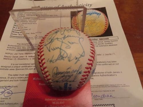 Тимот на Светската серија во 1999 година Newујорк Јанкис потпиша бејзбол 27 Сигс ЈСА - Автограмирани бејзбол