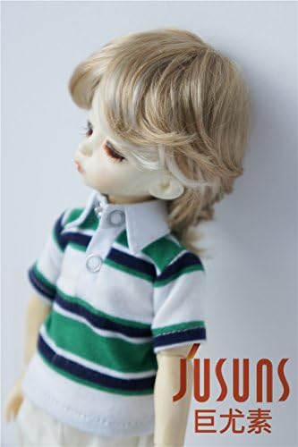 Yosd кукла за коса JD075 6-7inch 16-18cm 1/6 момчешки кадрици на купови синтетички мохер Бјд перики