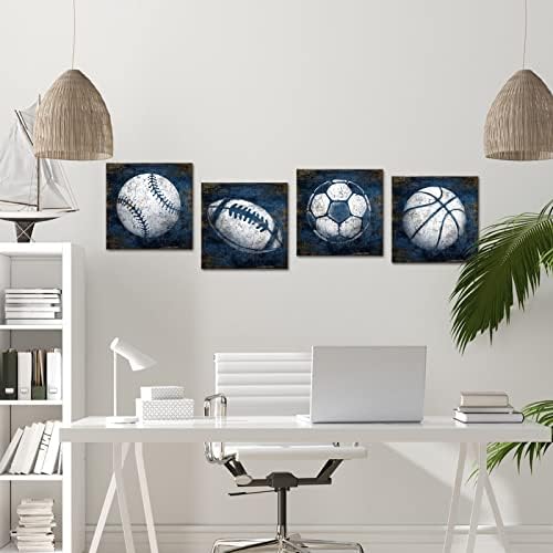 Клвос морнарица сина спортска wallидна уметност декор кошарка бејзбол фудбалски фудбалски платно платно уметност отпечатоци спортски топки
