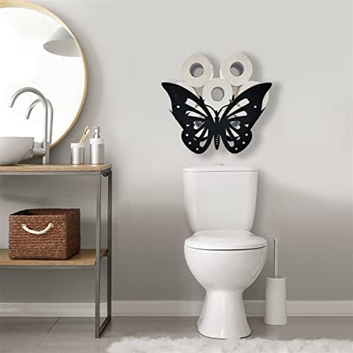 Hqsgdmn Црна Пеперутка Тоалетна Хартија Ролна Носителот-Новина Самостојна &засилувач; Ѕид Монтирани Тоалет Ролни Ткиво Хартија За Складирање,