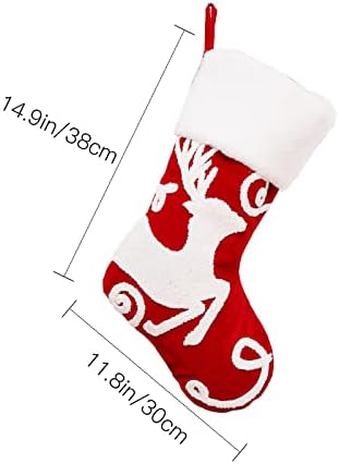 2 дена Велигденски јајца Божиќни чорапи крпа Божиќна чорапска торба и Божиќ што висат чорапи за украсување на забави и Божиќни црвени црвени