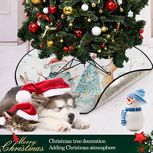 Визиони новогодишно елка елка Симпатична лисица зајак еж, животинско дрво стојат мат под кат заштитник абсорбента дрво штаб