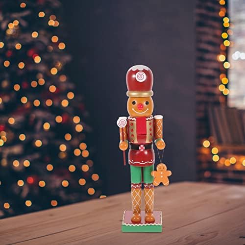 Галпада Божиќн ѓумбир човек човек Божиќ оревчекер украс дрвена ѓумбир од оревница фигура Божиќна маса декорација за кујнски Божиќни украси