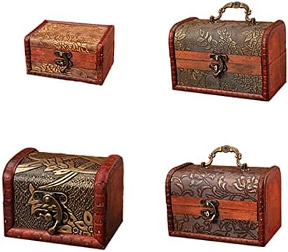 Nuobesty шминка контејнер сад за шминка Дрво гради кутија дрвени гради пиратски гради дрвени кутии за чување накит