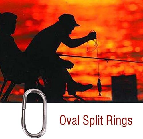 Прстени на овални поделени прстени, 100 парчиња не'рѓосувачки челик поделен прстен овален овален поделен прстен вртено приклучок за риболов