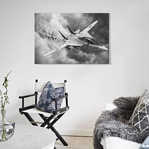 Воен авион постер F-14 Tomcat Jet Fighter Aircraft Aircrane авион летачки лет авијација постер декоративно сликарство платно wallидна