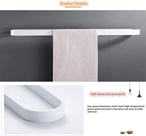 Бела пешкир за решетката за пешкири Алуминиум единечни шипки за пешкири, монтиран од rustид, отпорна на пешкир за пешкир за кујна