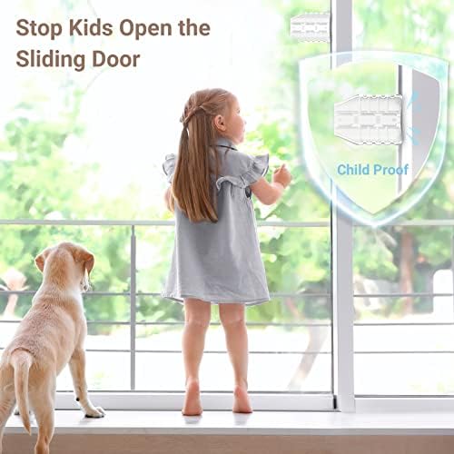 Дете доказ за лизгање на вратата за лизгање 4 пакувања и заклучување на вратата за лизгање за деца безбедност 2 пакувања, брави
