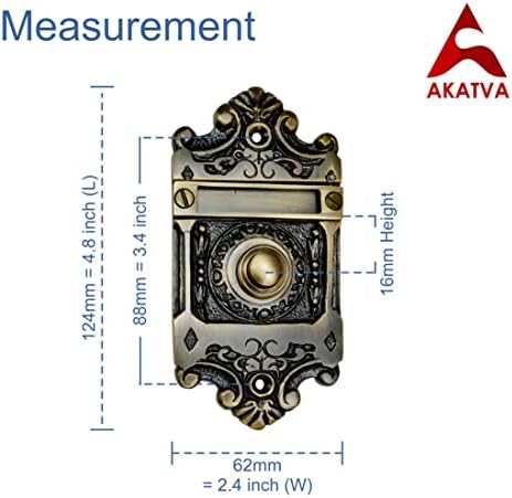 Копче за декоративно копче на вратата на Акатва - Копче за bellвонче со најдобар квалитет - Лесно за инсталирање на копчето