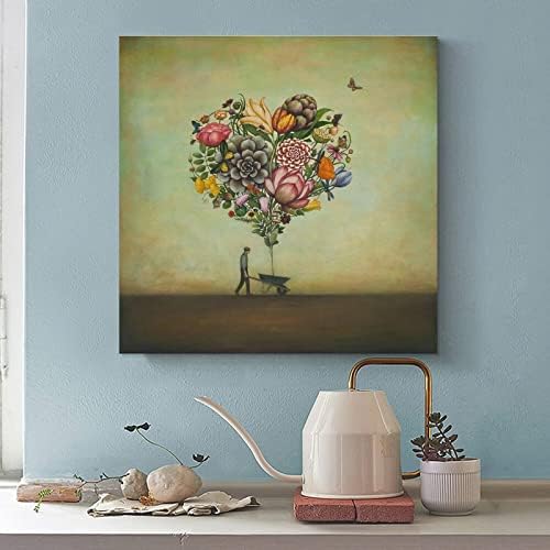 Уметнички постер на Дуи Хуин, големо срце ботани wallидни уметнички слики платно, wallид декор дома украс дневна соба декор естетска 24х24 во
