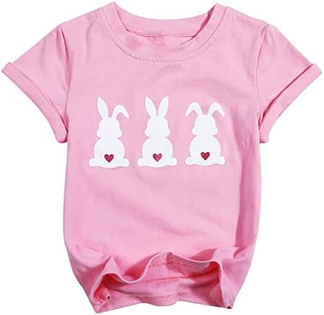 Девојки девојки Велигденска кошула Велигденска зајаче кошули бебе зајаче маица девојче деца зајаци врвови јајце-кошула среќна велигденска