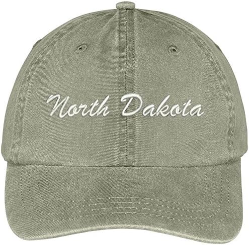 Трендовски продавница за облека Северна Дакота држава извезена памучна капаче за прилагодување на низок профил