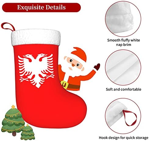 Cutedwarf Albanian Eagle Cristma Codrings Божиќни украси на дрво Божиќни чорапи за Божиќни празнични забави подароци 18-инчи
