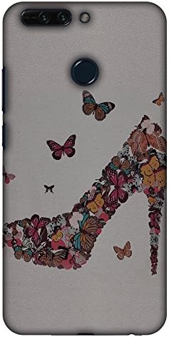 Амзер Тенок Фит Рачно Изработен Дизајнерски Отпечатен Заден Капак На Куќиштето Со Тврда Обвивка За Huawei Honor 8 Про-Пеперутка