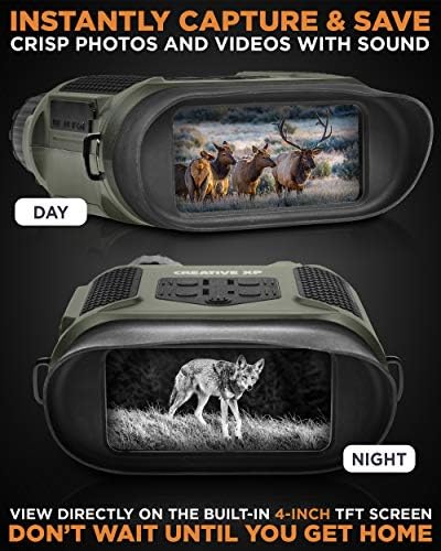 Очила за креативни XP ноќно гледање - Glasscondor Pro - Дигитални воени двогледи w/инфрацрвени леќи, тактичка опрема за лов и безбедност,