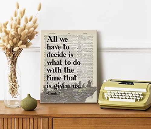 Artидна уметност на платно, сè што треба да одлучиме е што да правиме со времето што ни е дадено, инспиративен цитат Гандалф плат -плакат,