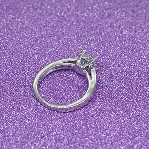 Женски накит прстени темперамент квадрат дијамантски прстен Четири едноставни кубни цирконија венчални прстени прстени за прстен Loveубовен прстен