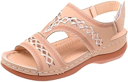 Симпатични жени летни сандали 2022 лето бохо обичен рамен глужд Т-лента за еластични удобни флип-апостолки чевли на плажа Сандал