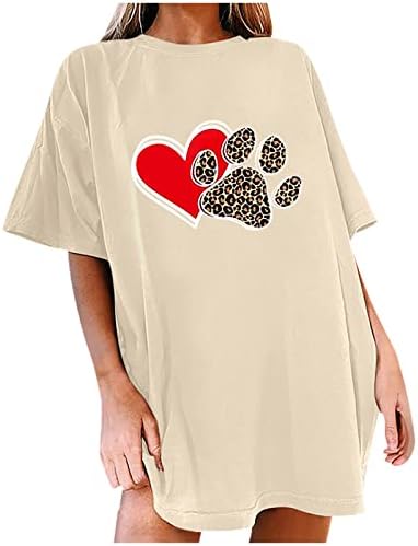 2023 Облека Краток Ракав Графички Скромни Дневна Денот На Вљубените Блуза Маица За Дами Fall Лето Екипажот Маица I8