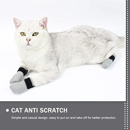 Ukcoco Cat Чевли Против Гребење-Прилагодливи Чизми За Мачки за Гребење На Полиестерски Заштитник За Шепи За Мачки, Чевли За Чорапи Против Лизгање