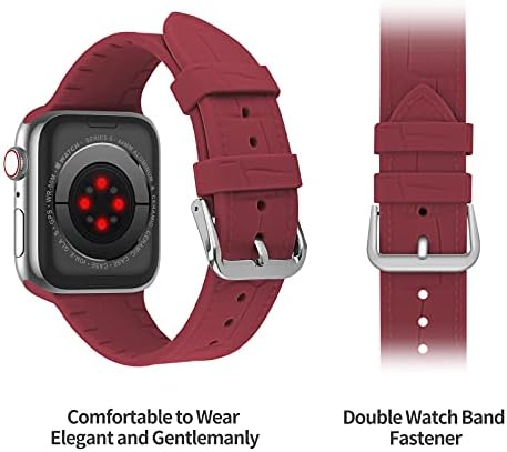 Pentdo компатибилен со лентите на Apple Watch 44mm 42mm 40mm 38mm за жени и мажи што дишат ремени за замена на силиконот компатибилен