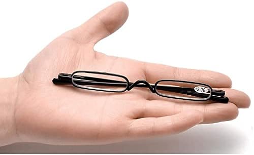 Тенок мини метални очила за читање Компактни лесни преносни читатели со очила за очила +2.0 очила за читање