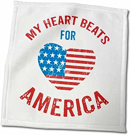 3drose срцето чука за Америка Патриотска уметност 4 -ти јули - крпи
