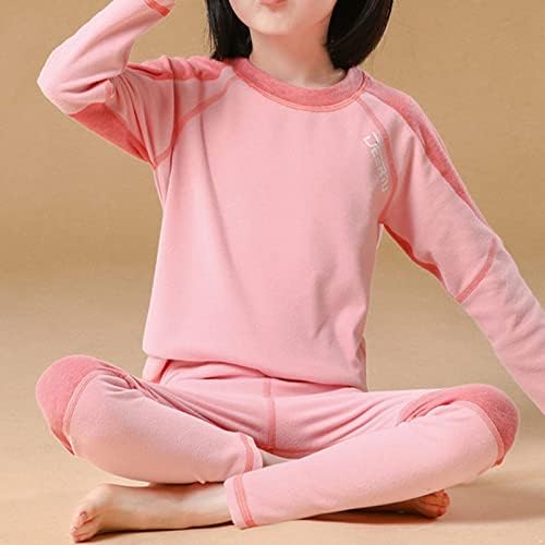 Yonghs Unisex Детска термичка долна облека постави врвови со долги ракави со хеланки истегнат топол основен слој за момчиња девојчиња