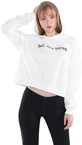 Исечени дуксери жени пуловер естетски графички гранџ симпатична руно бела култура џемпер џемпер преголеми тинејџерки девојки