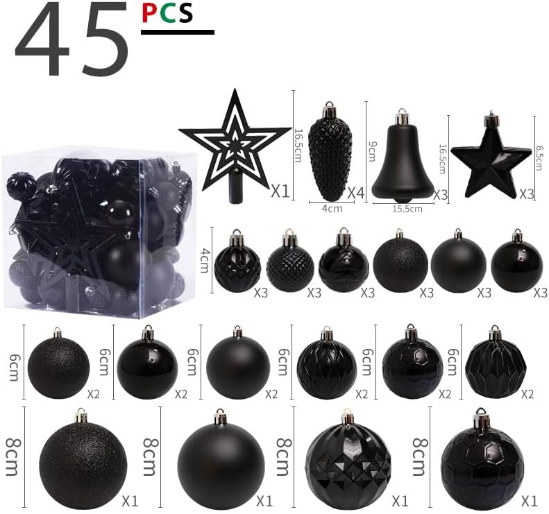 Assurce Assater Shatterproof Crignal Ball Arnaments Luxury Collection Set Поставете подароци за украсување на новогодишни елки