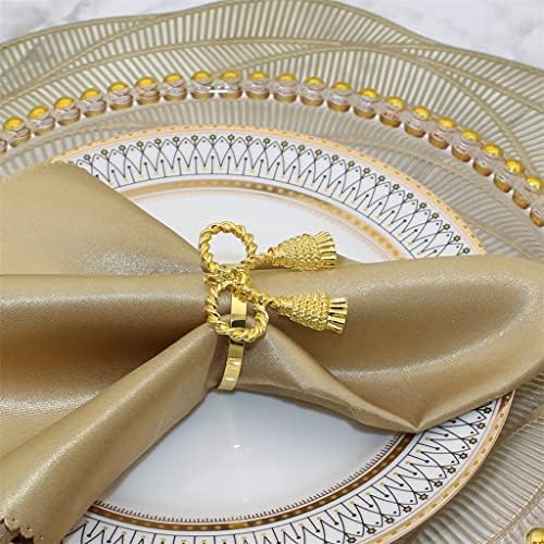 Лукио 12/ПЦС златни салфетки прстени метални држачи за салфетки за Божиќна вечера за вечера